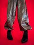 LUX leather imitation pants "BE STRONGER LD3347" - CHOCO